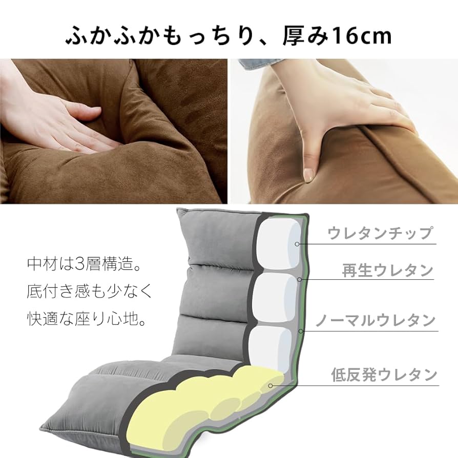 Amazon｜アイリスプラザ 座椅子 フロアチェア リクライニング 幅